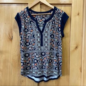 Daniel Rainn Rayni Split Neck Cap Sleeve Top size M